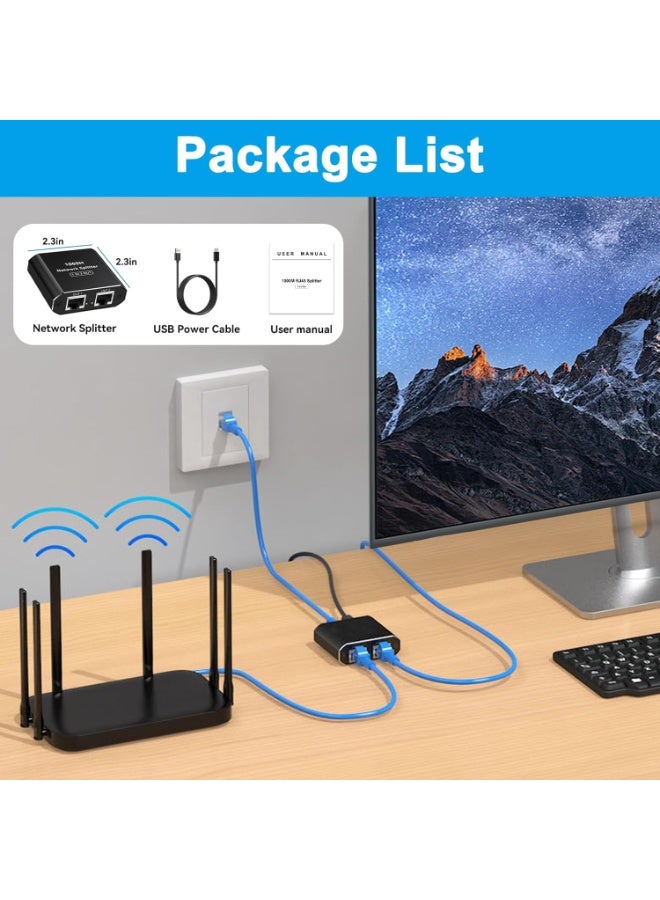 موزّع إنترنت إيثرنت 1 إلى 2 – سرعة عالية 1000 ميجابت – عملي وسهل الاستخدام لتوصيل أكثر من جهاز - Image 4